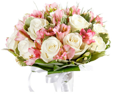 bouquet primavera bianco e rosa 