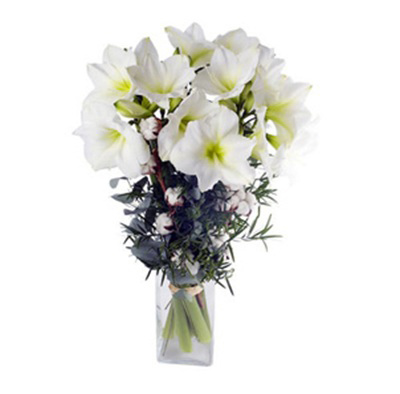 bouquet con gigli bianchi