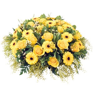 cuscino funebre fiori gialli